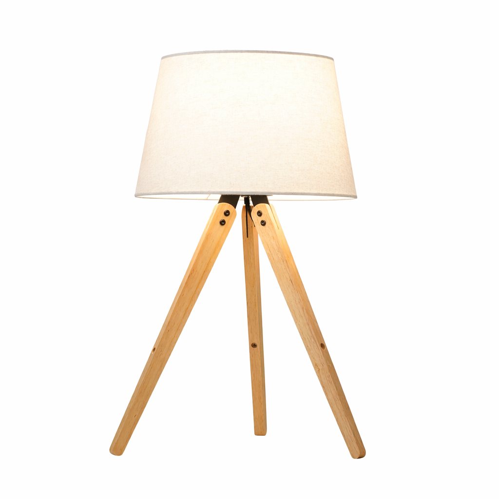 Lyra Three Legged Nightstand and Modern Table Lamp