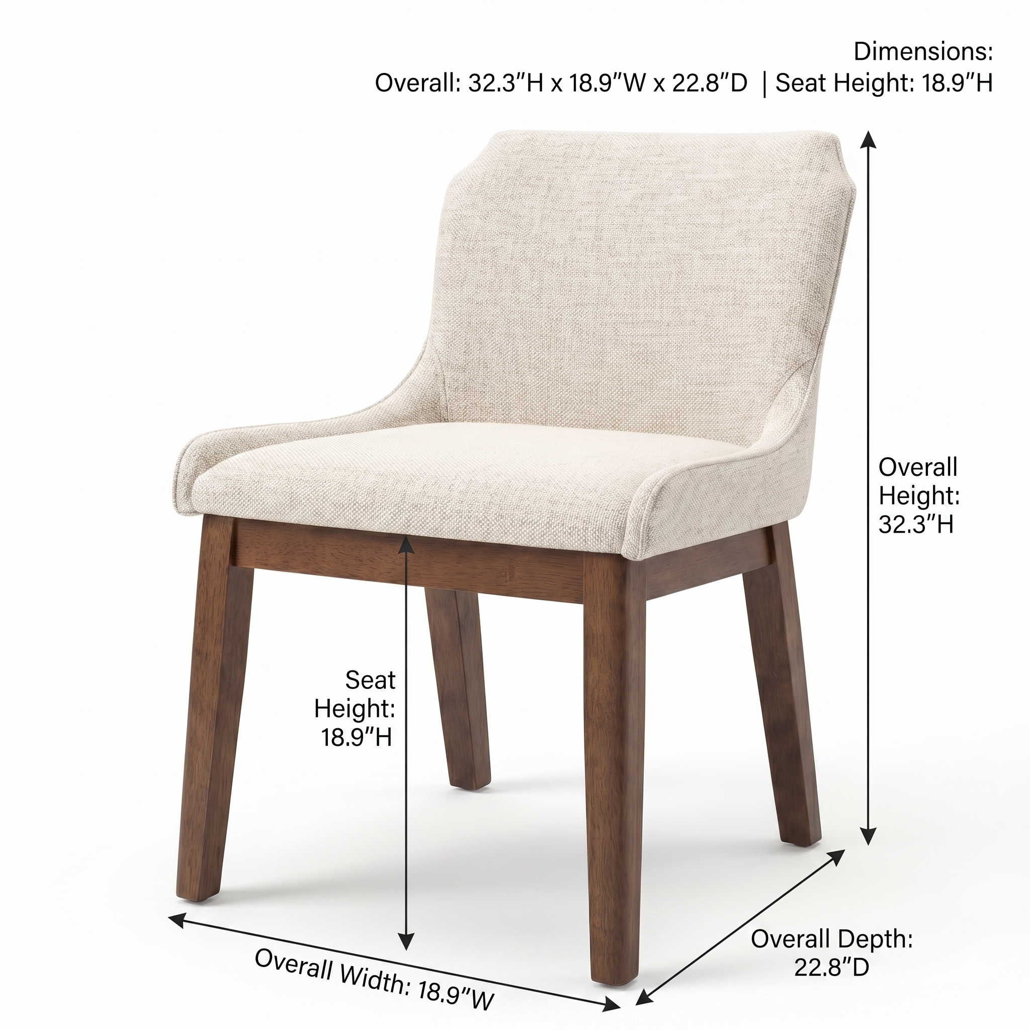 Magnolia Beige Fabric Dining Chair - Set Of 2
