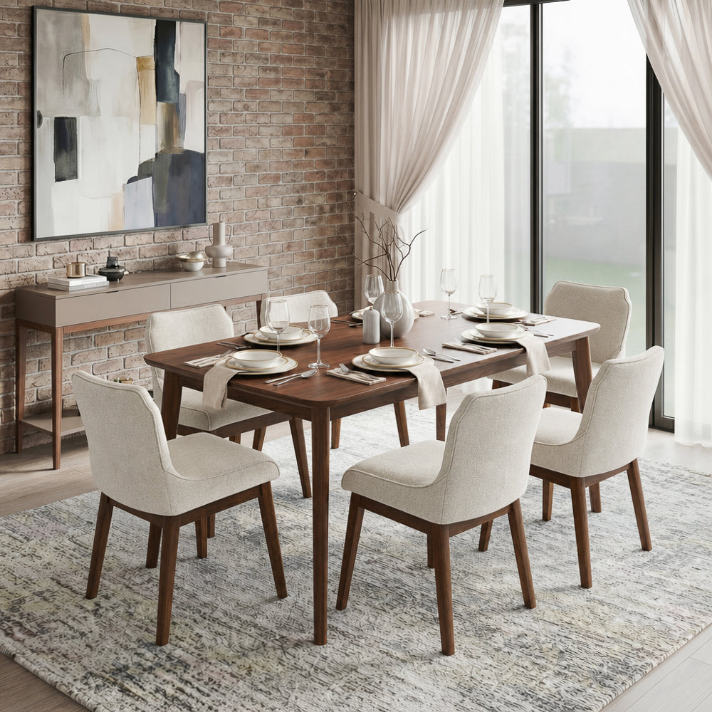 Magnolia Beige Fabric Dining Chair - Set Of 2