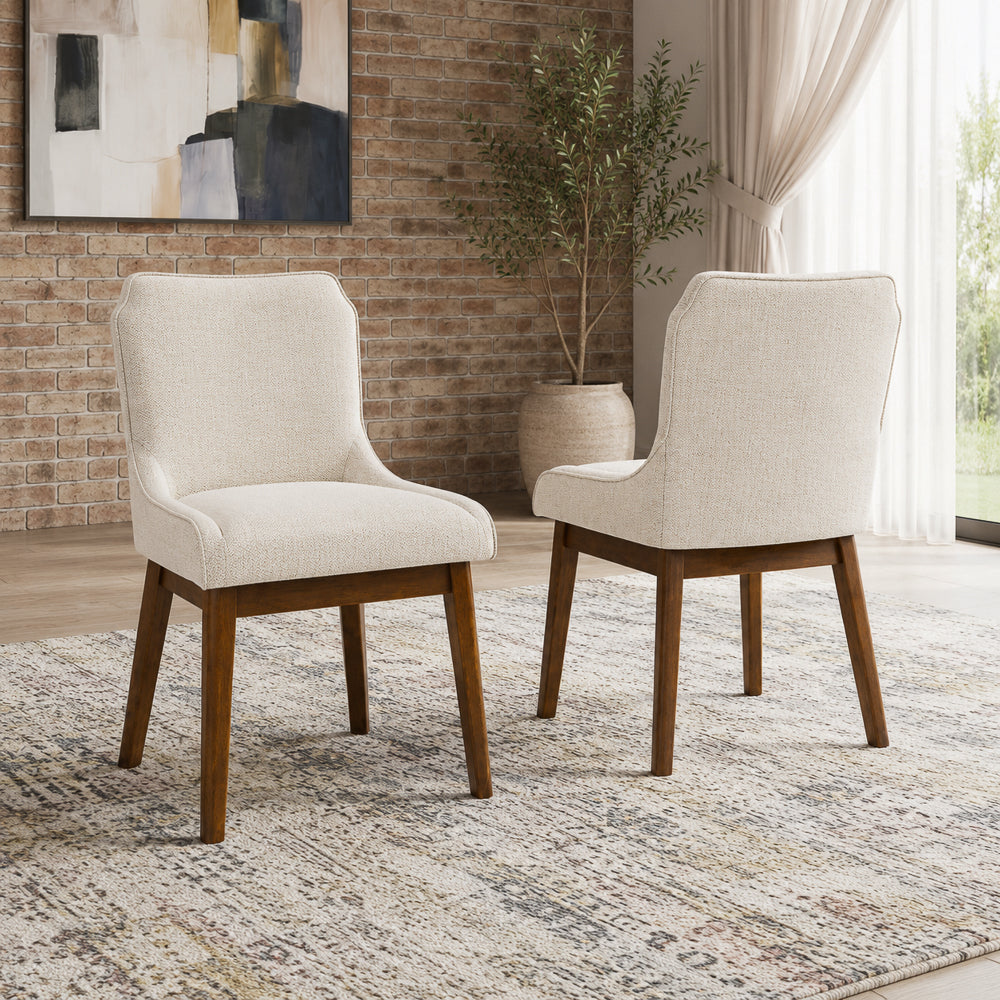 Magnolia Beige Fabric Dining Chair - Set Of 2
