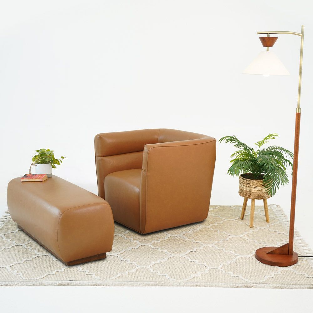 Marin Bench - Vegan Tan Leather