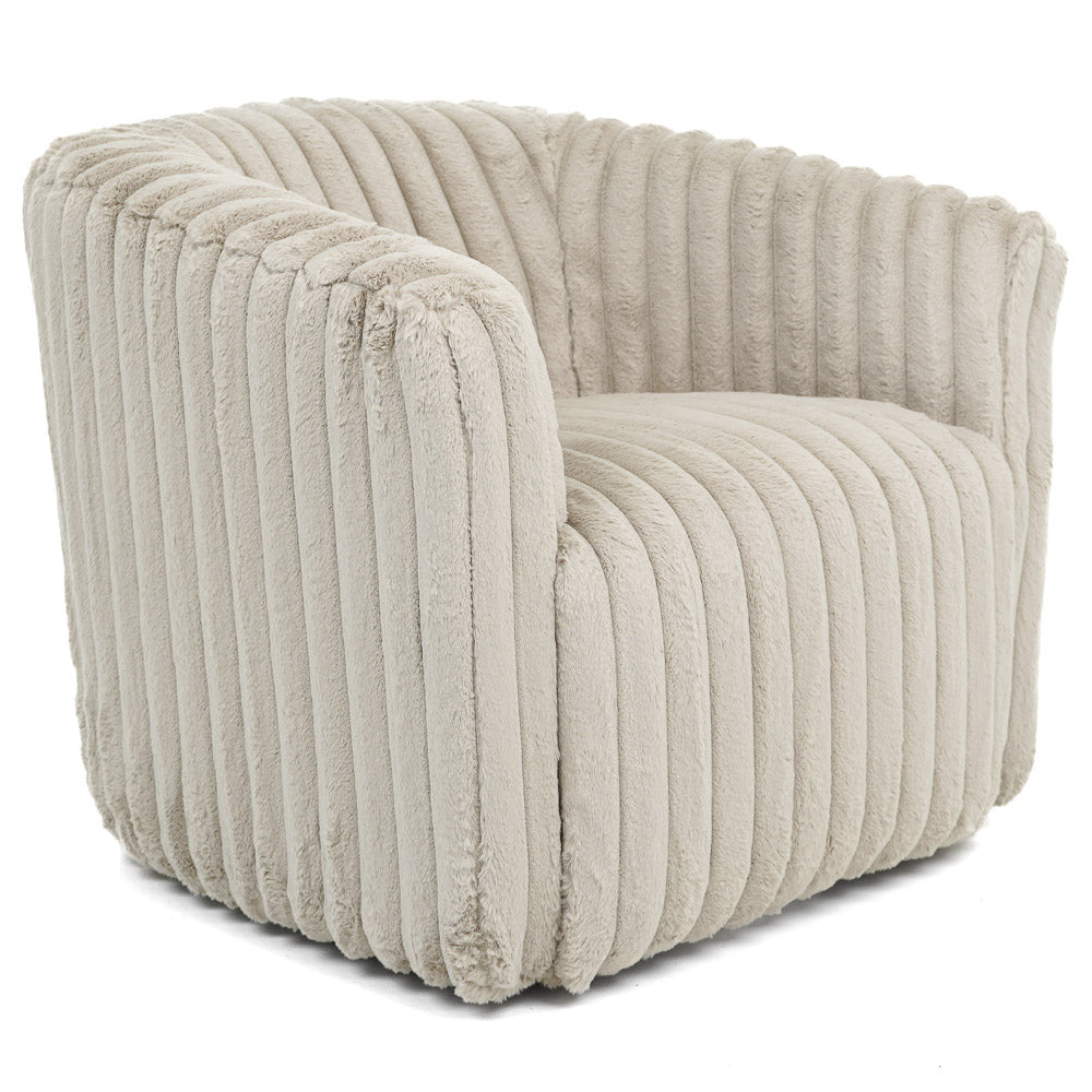 Mayfield Light Gray Soft Plush Fabric Swivel Chair