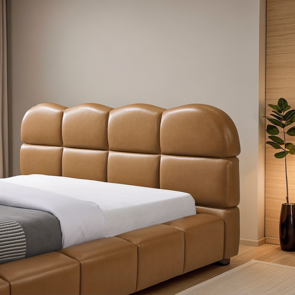 Melania Tan Vegan Leather Queen Bed