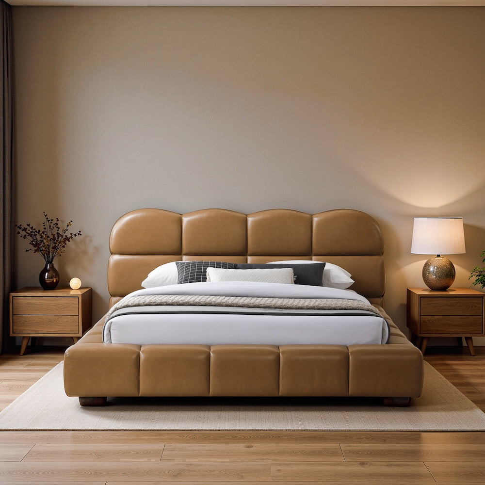 Melania Tan Vegan Leather Queen Bed