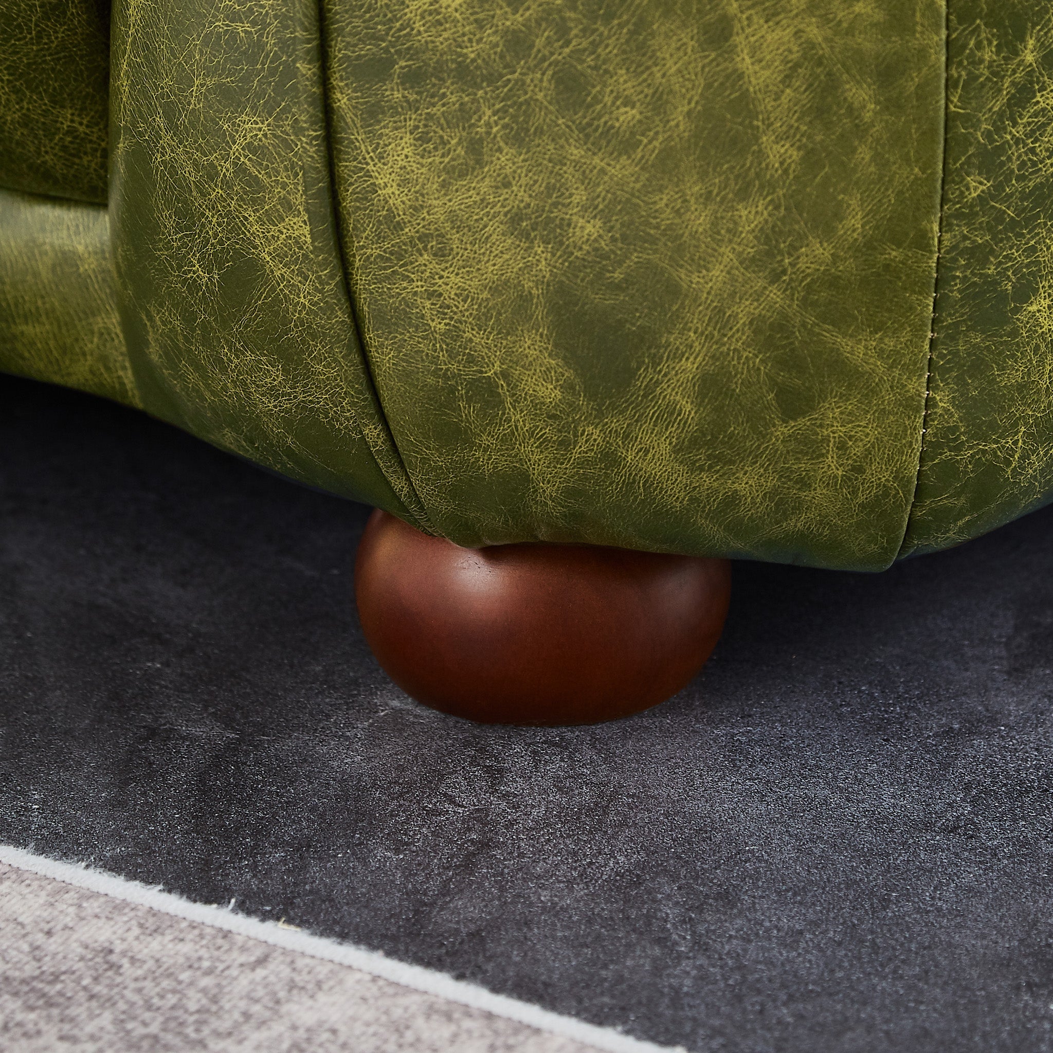 Miller Green Leather Sofa