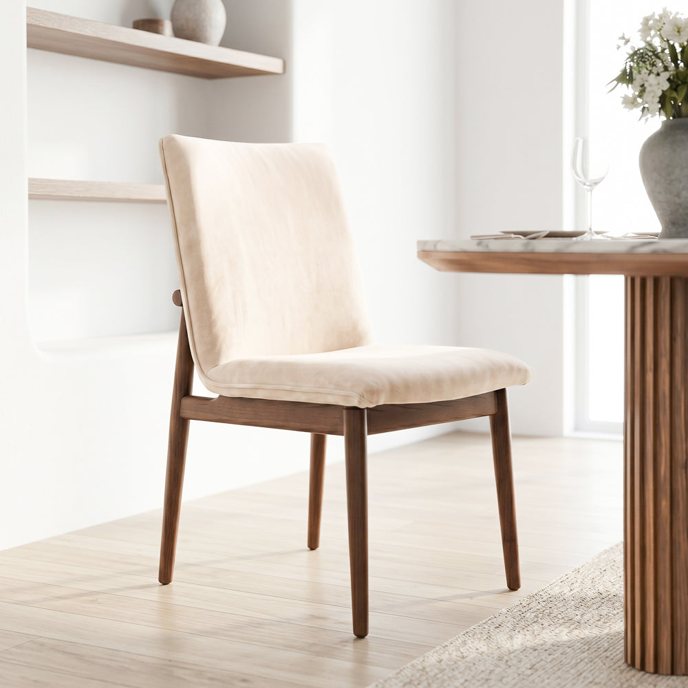 Moss Beige Velvet Dining Chair - Set of 2