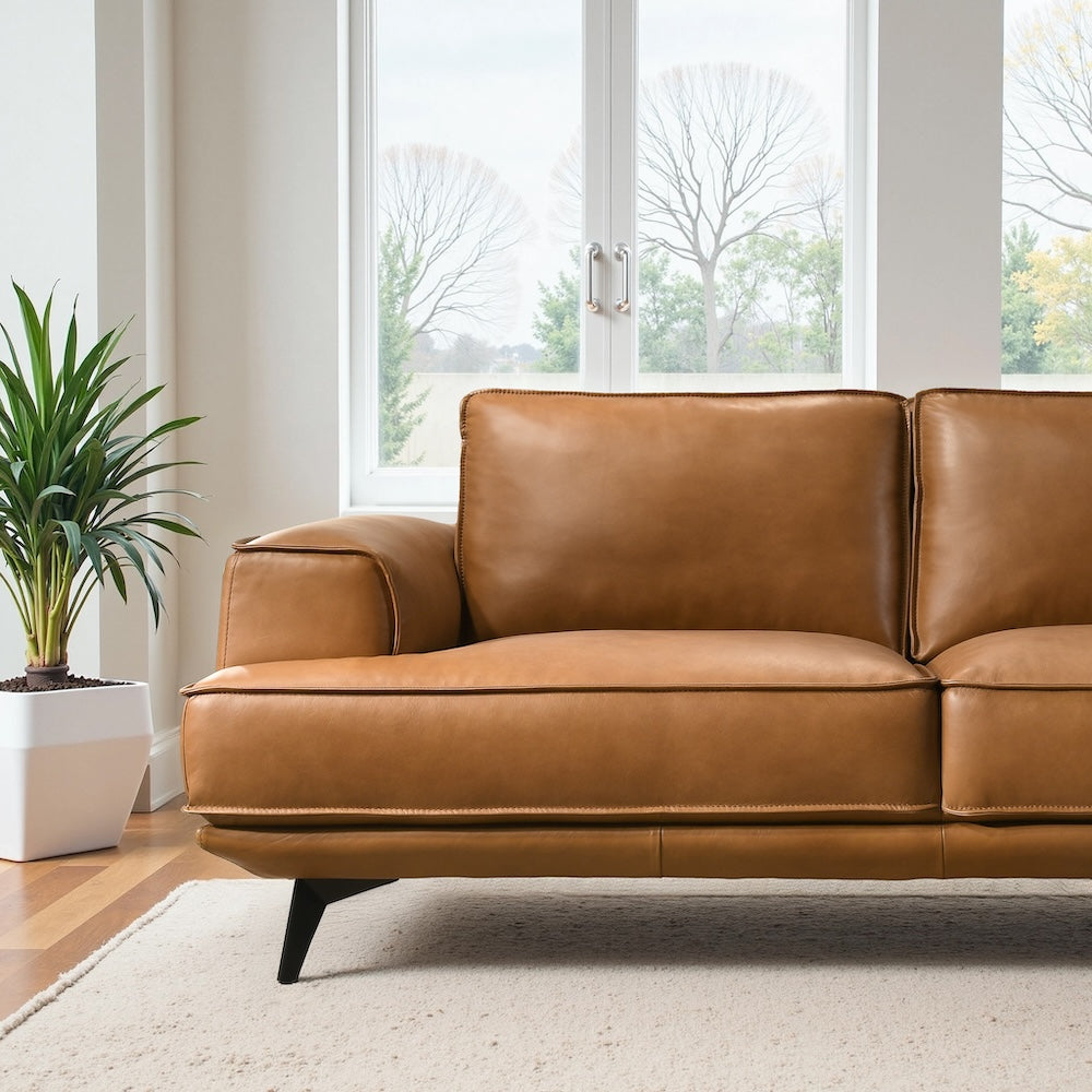 Nash Tan Leather Sofa