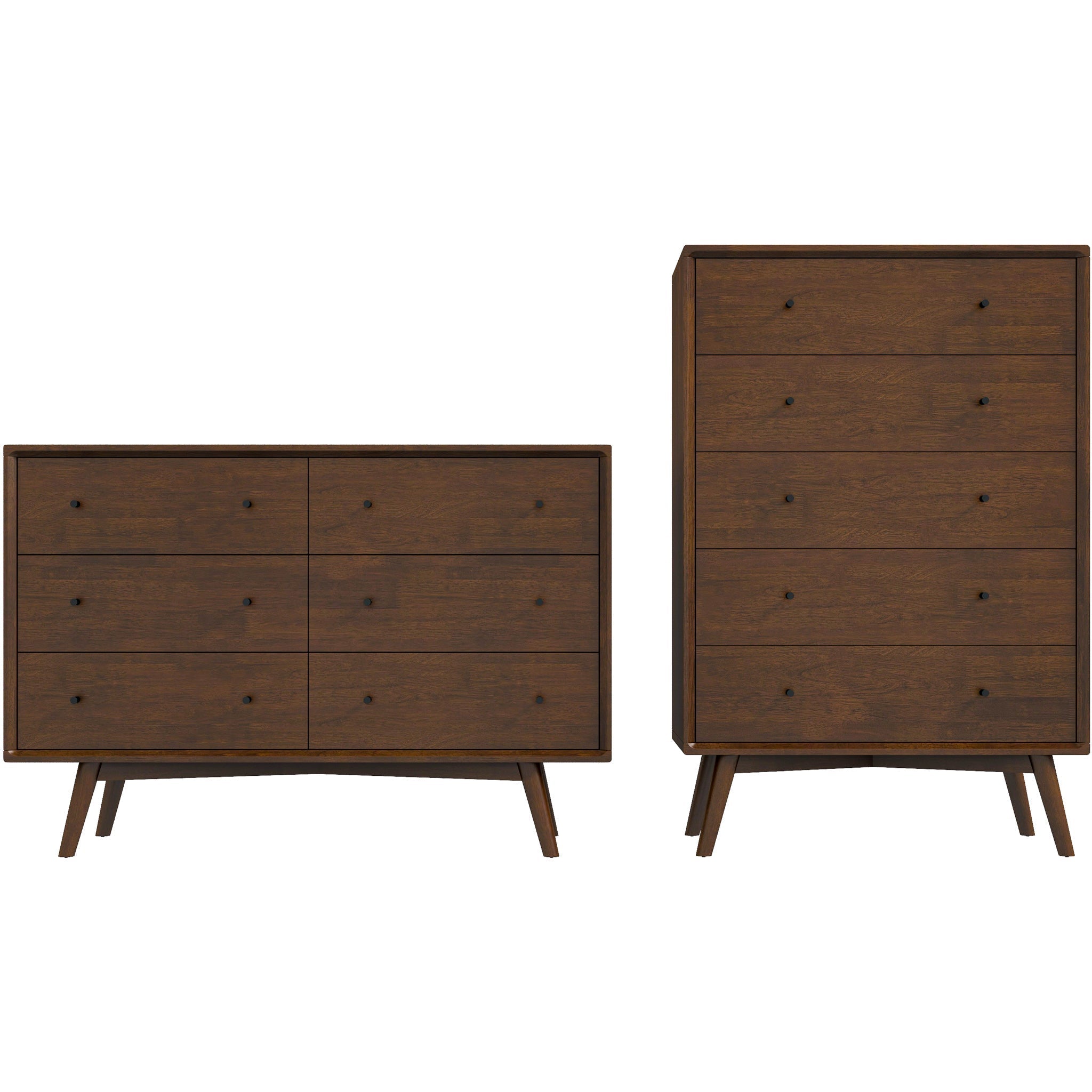 Noak Mid Century Modern Dresser 6 Drawer Walnut