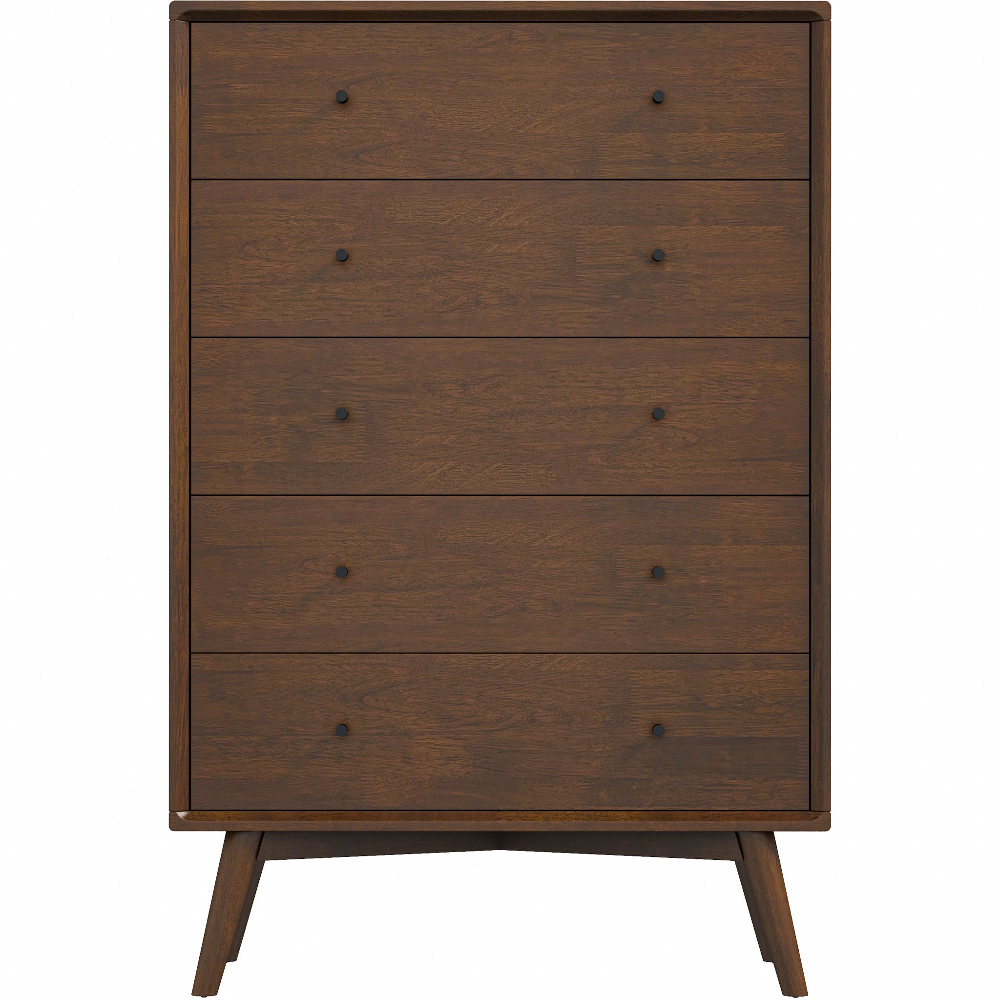 Noak Mid-Century Modern Walnut Dresser with 5 Drawers
