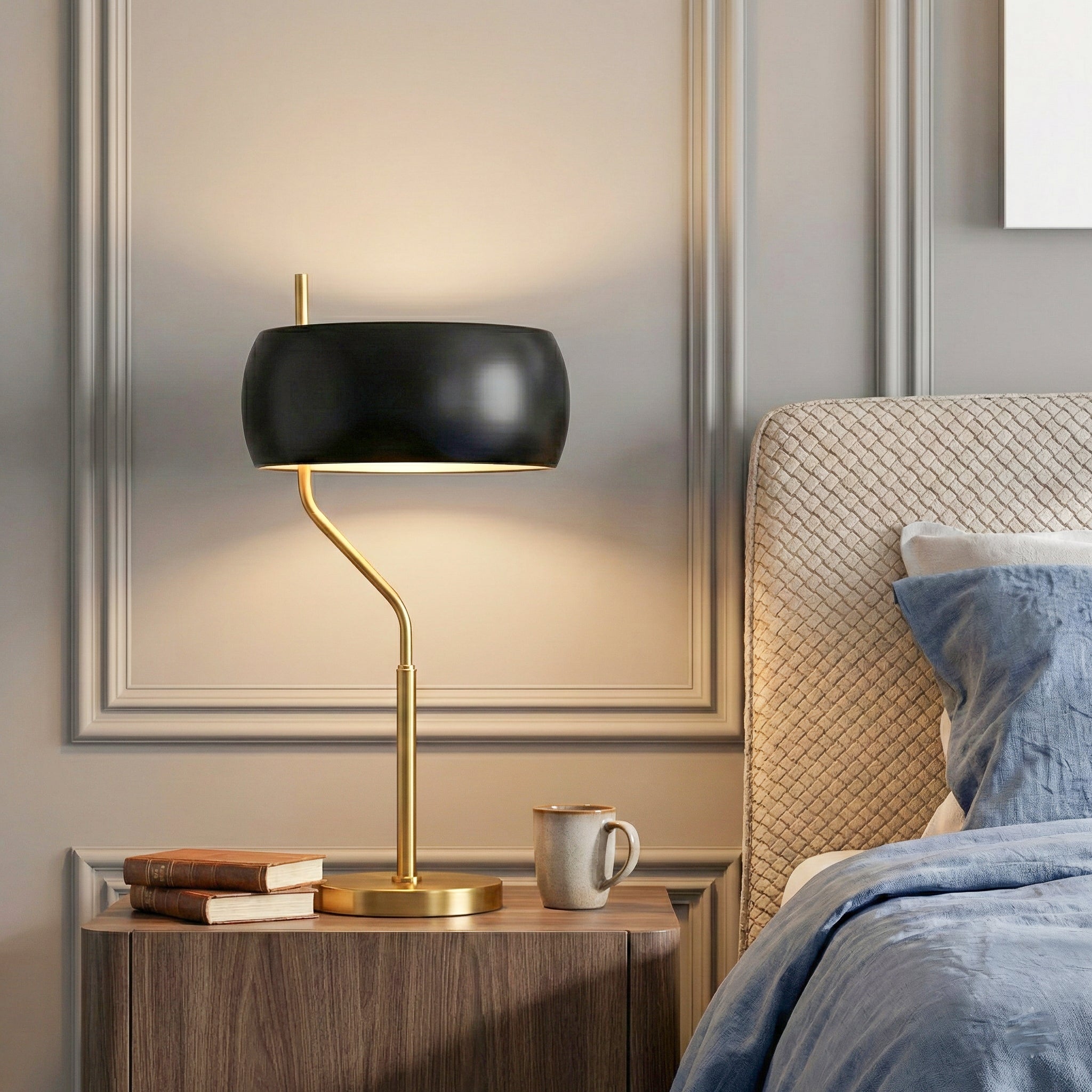 Obscura Table Lamp - Black Outer - White Inner