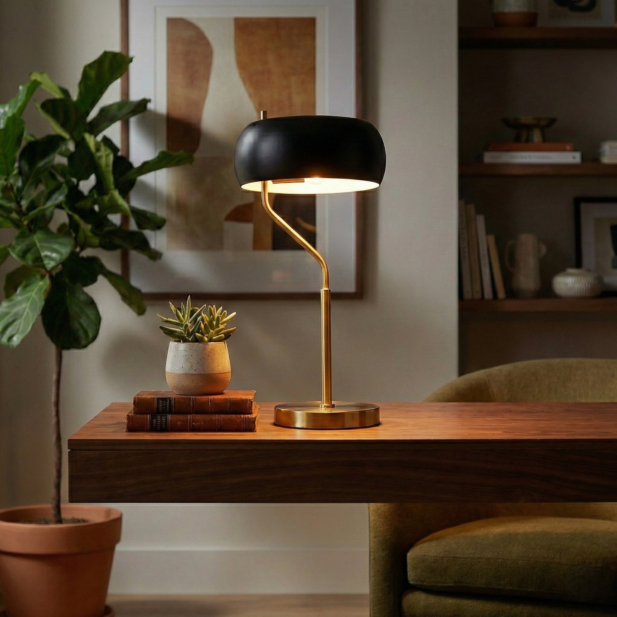 Obscura Table Lamp - Black Outer - White Inner