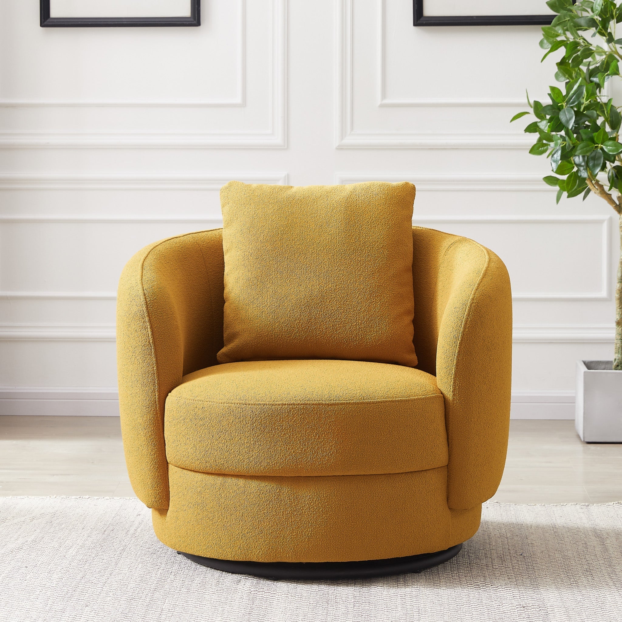 Perth Gold Boucle Lounge Chair