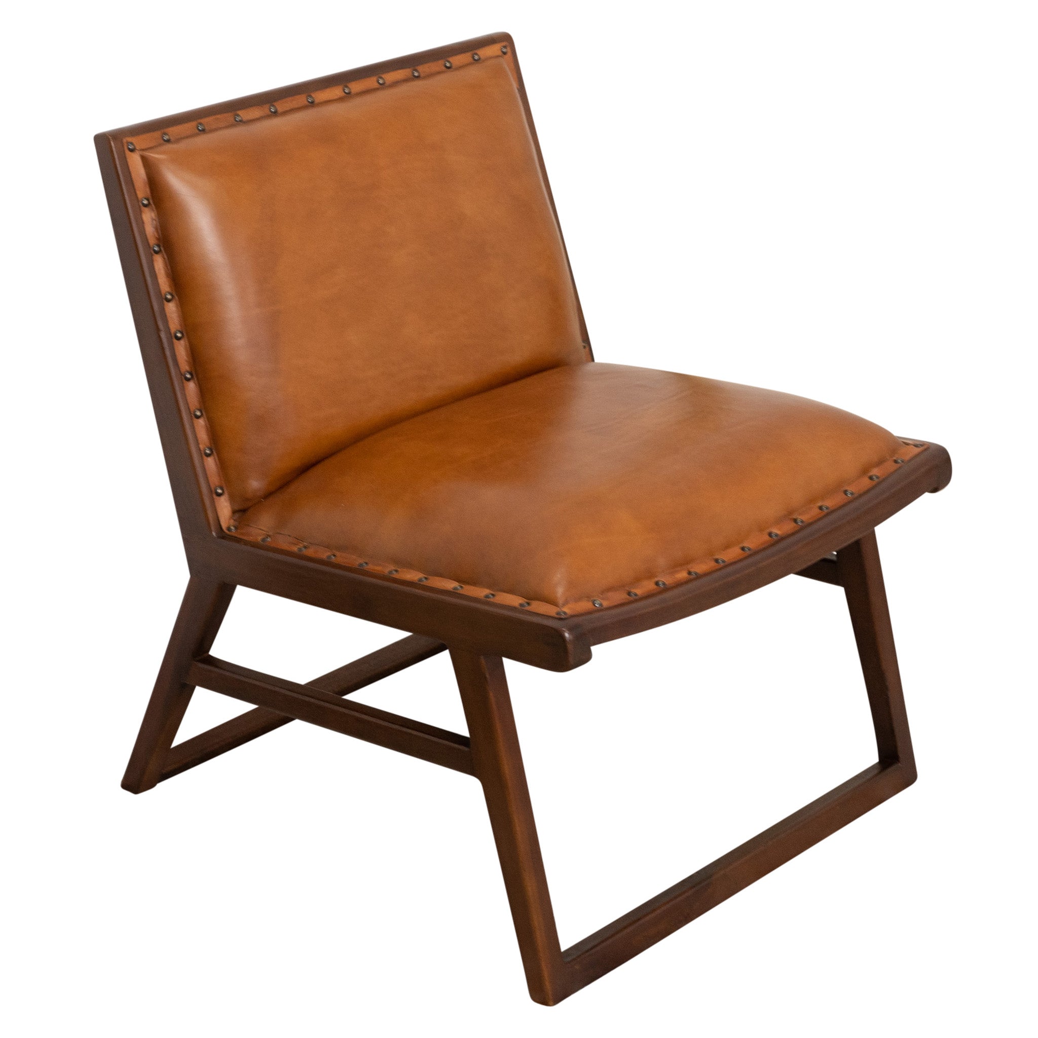 Pohan Leather Lounge Chair - Tan