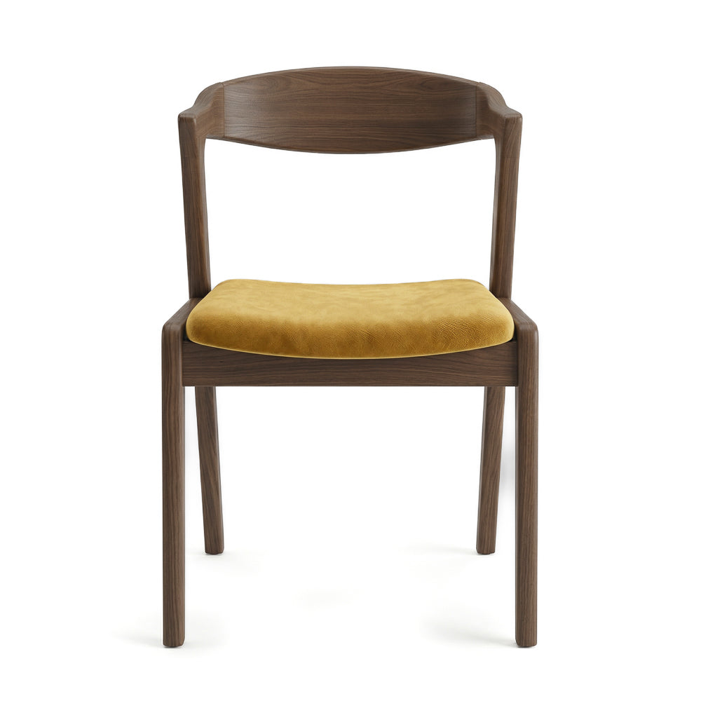 Reggie Dark Yellow Velvet Dining Chair - Set of 2