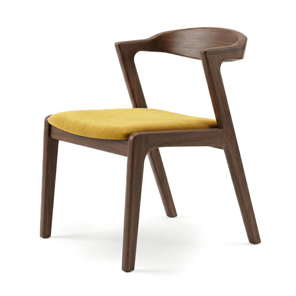Reggie Dark Yellow Velvet Dining Chair - Set of 2