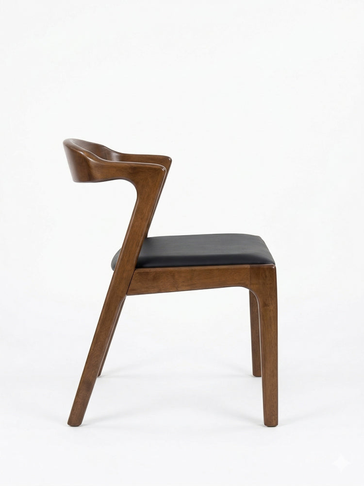 Reggie Dining Chair Black Leather - Set of 2