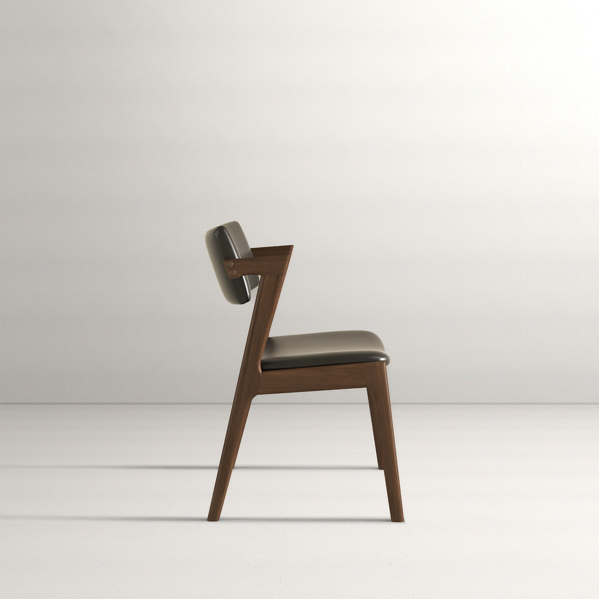 Ricco Dining Chair Black Leather Set of 2