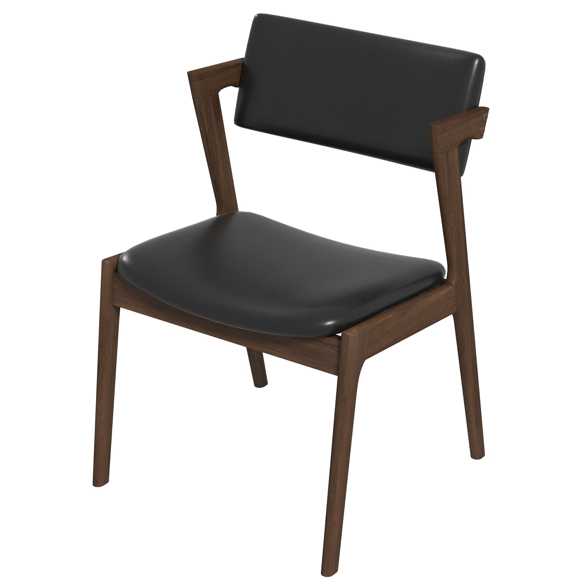 Ricco Dining Chair Black Leather Set of 2
