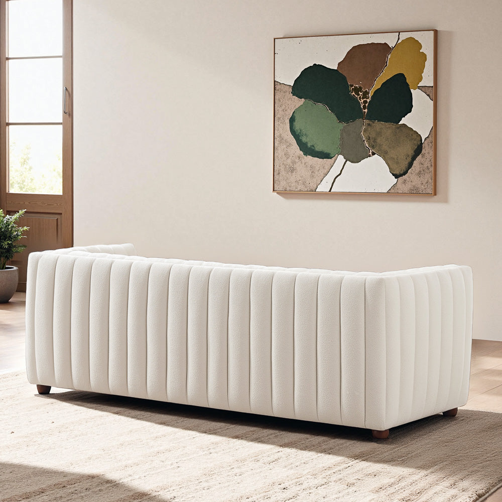 Rosslyn White Boucle Sofa