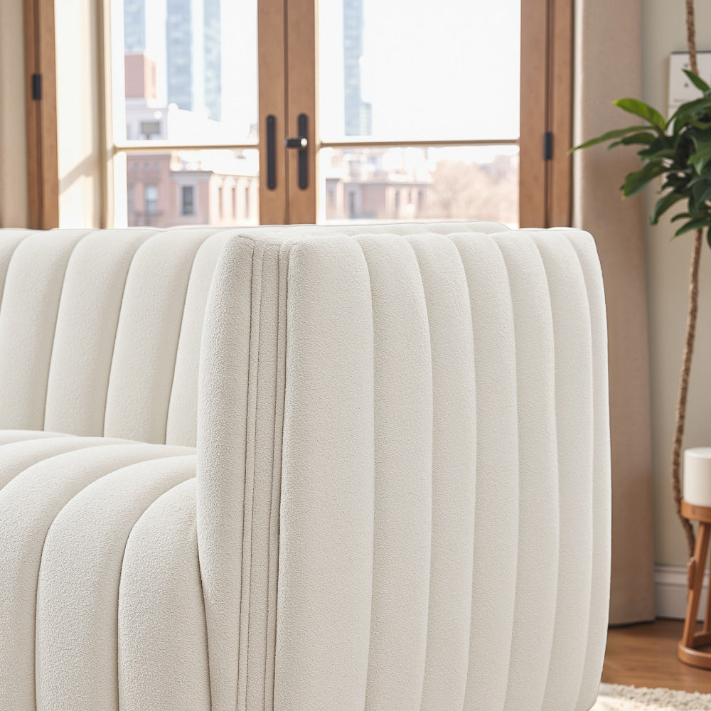 Rosslyn White Boucle Sofa