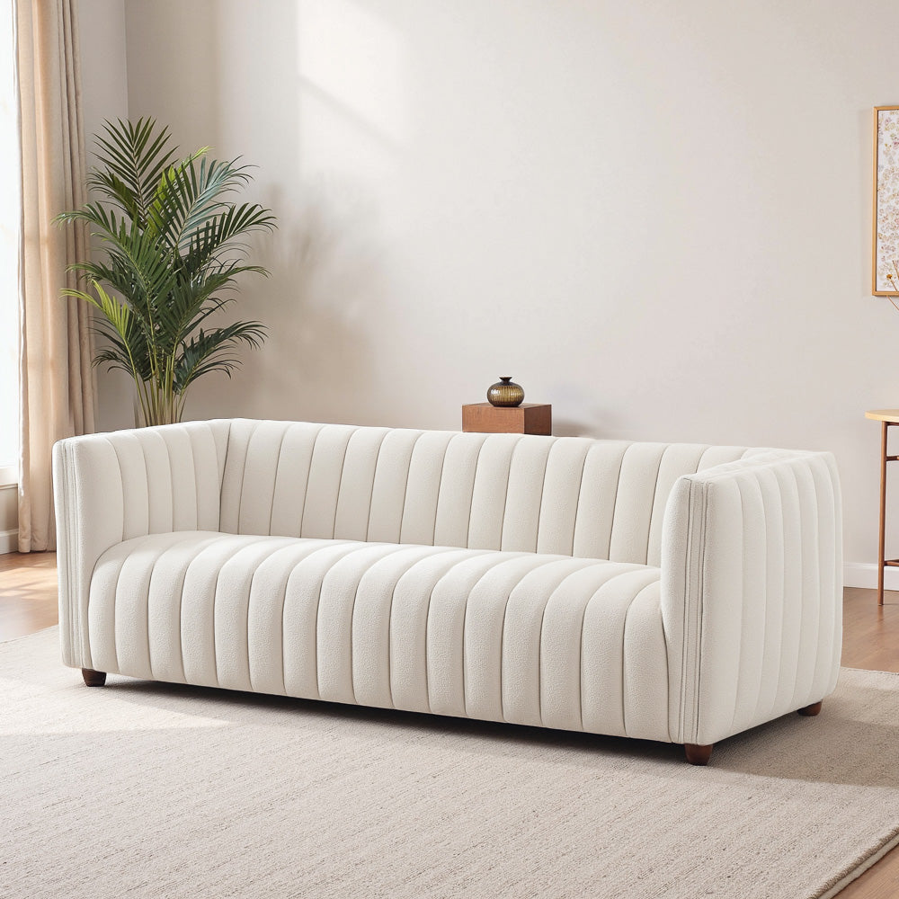 Rosslyn White Boucle Sofa