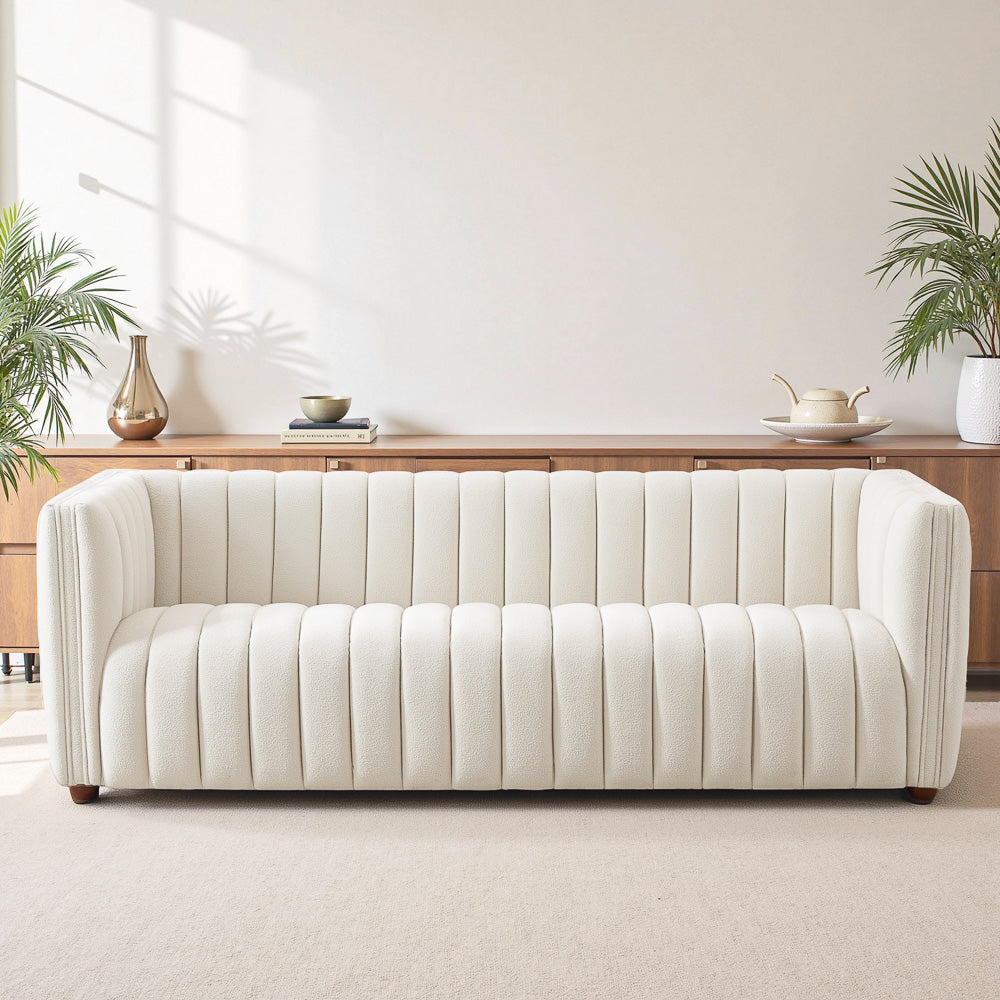 Rosslyn White Boucle Sofa