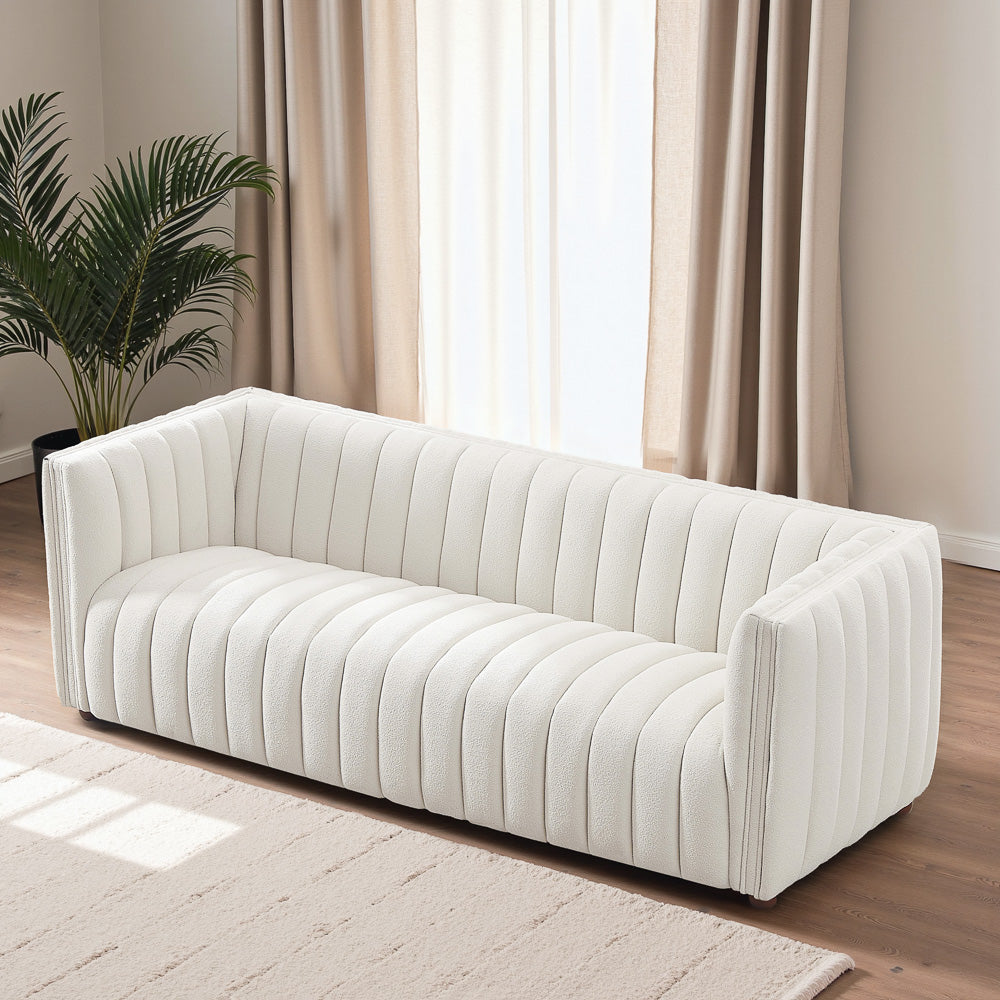 Rosslyn White Boucle Sofa