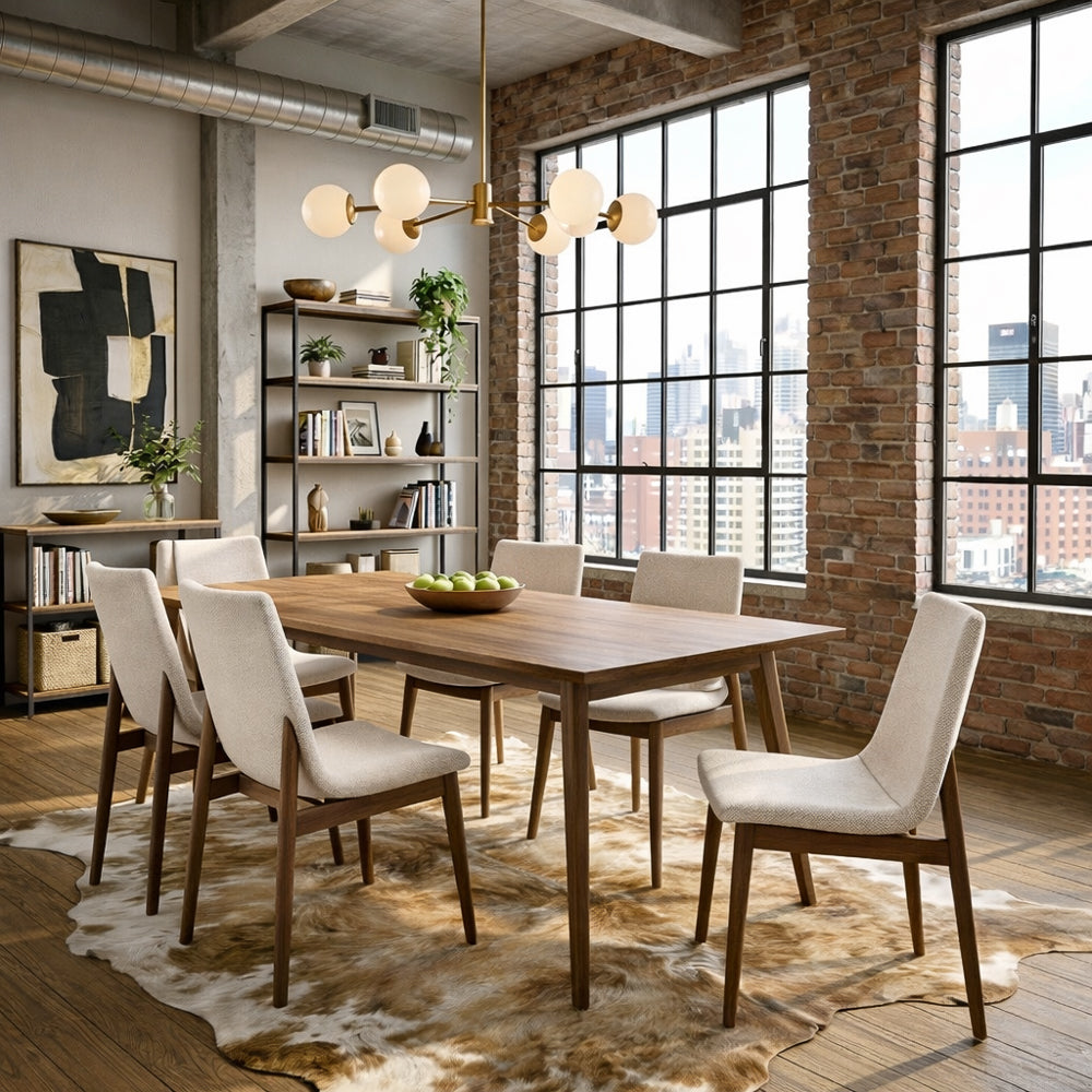 Rouka Beige Fabric Dining Chair - Set Of 2