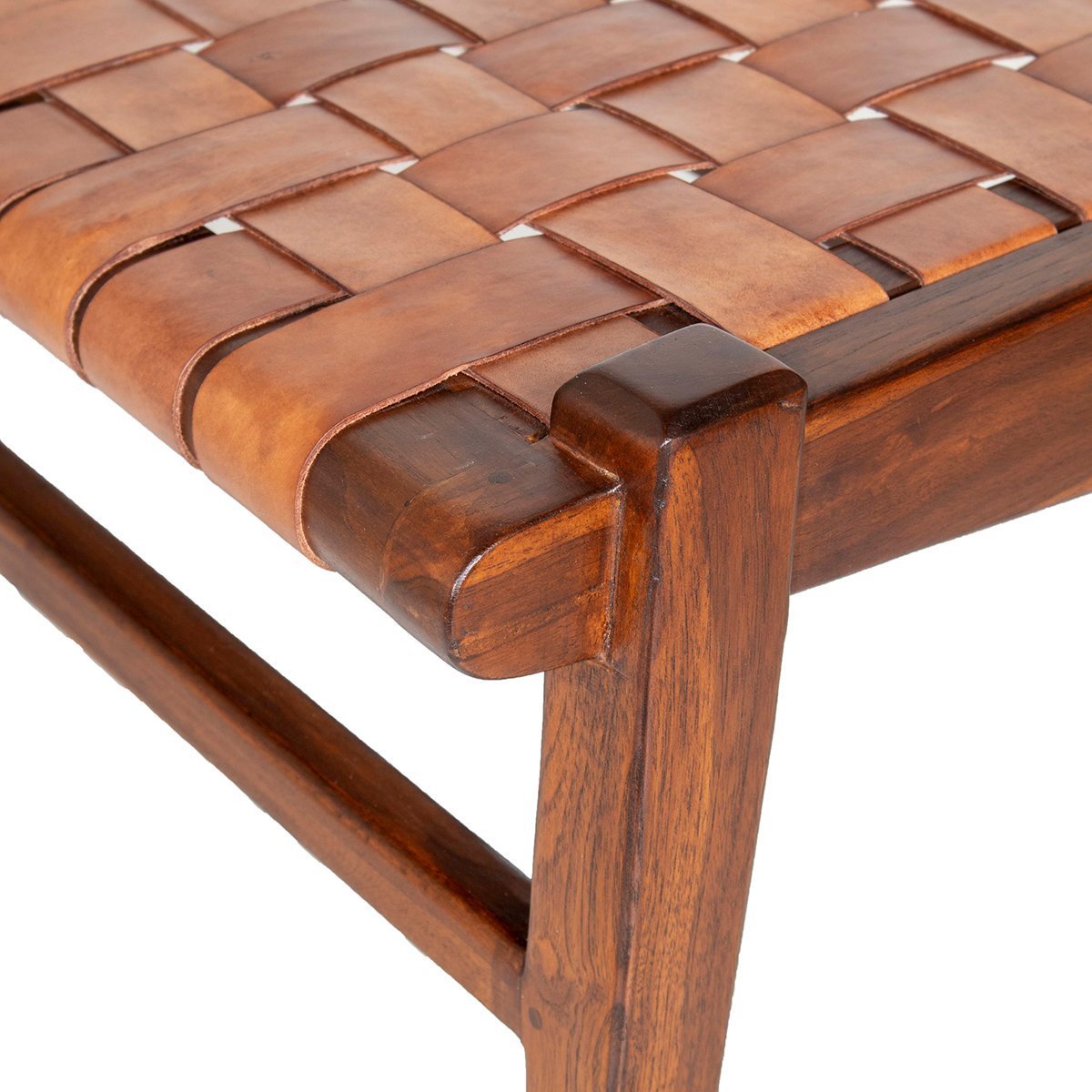 Salazar Tan Leather Bench