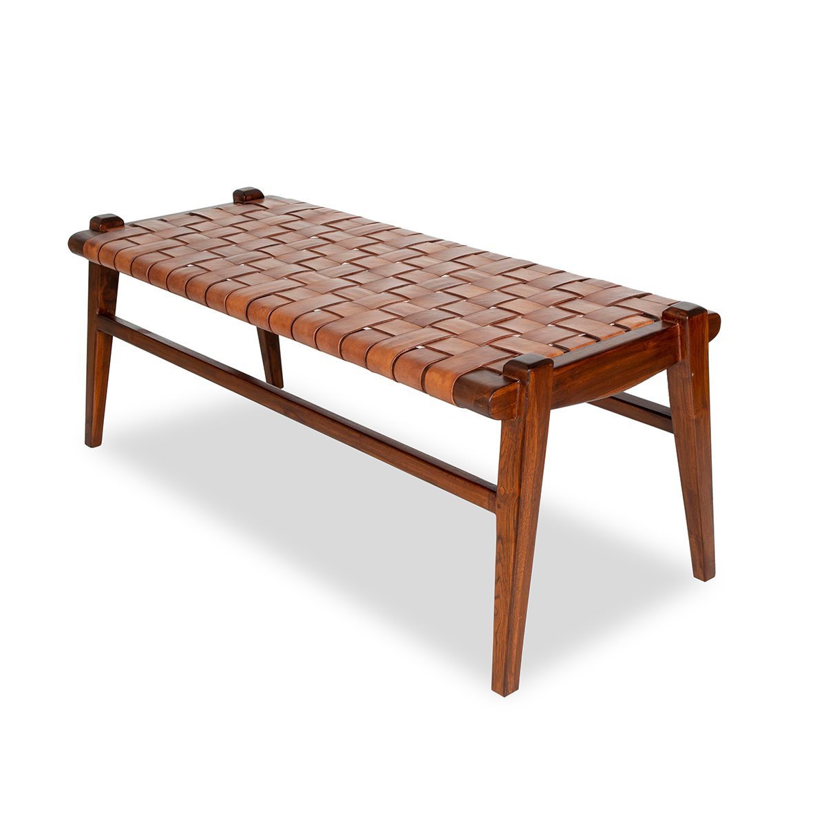 Salazar Tan Leather Bench