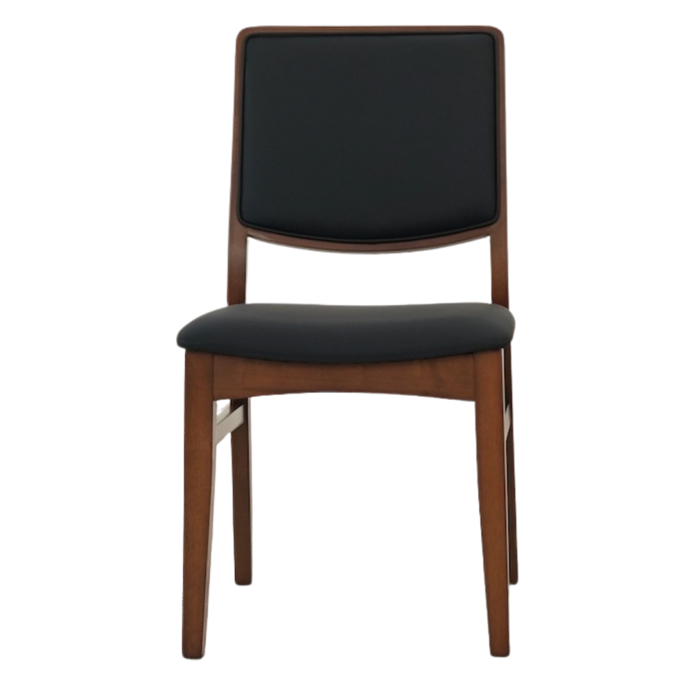 Sidera Black Vegan Leather Dining Chair Set of 2