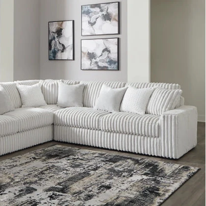 Stupendous 3-Piece Jumbo Cord Corner Sectional Sofa