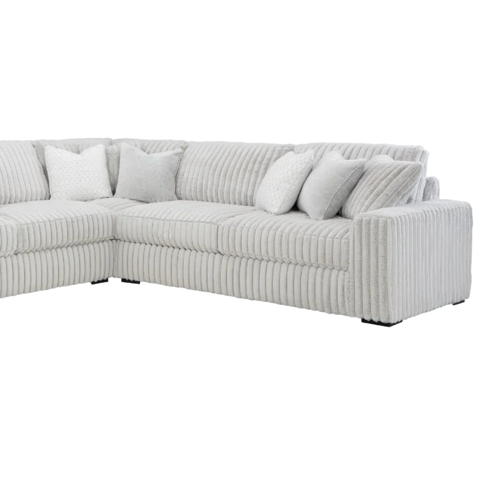 Stupendous 3-Piece Jumbo Cord Corner Sectional Sofa