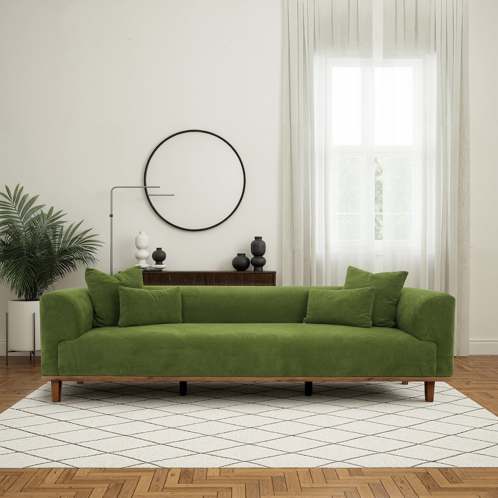 Tampa Green Velvet Sofa