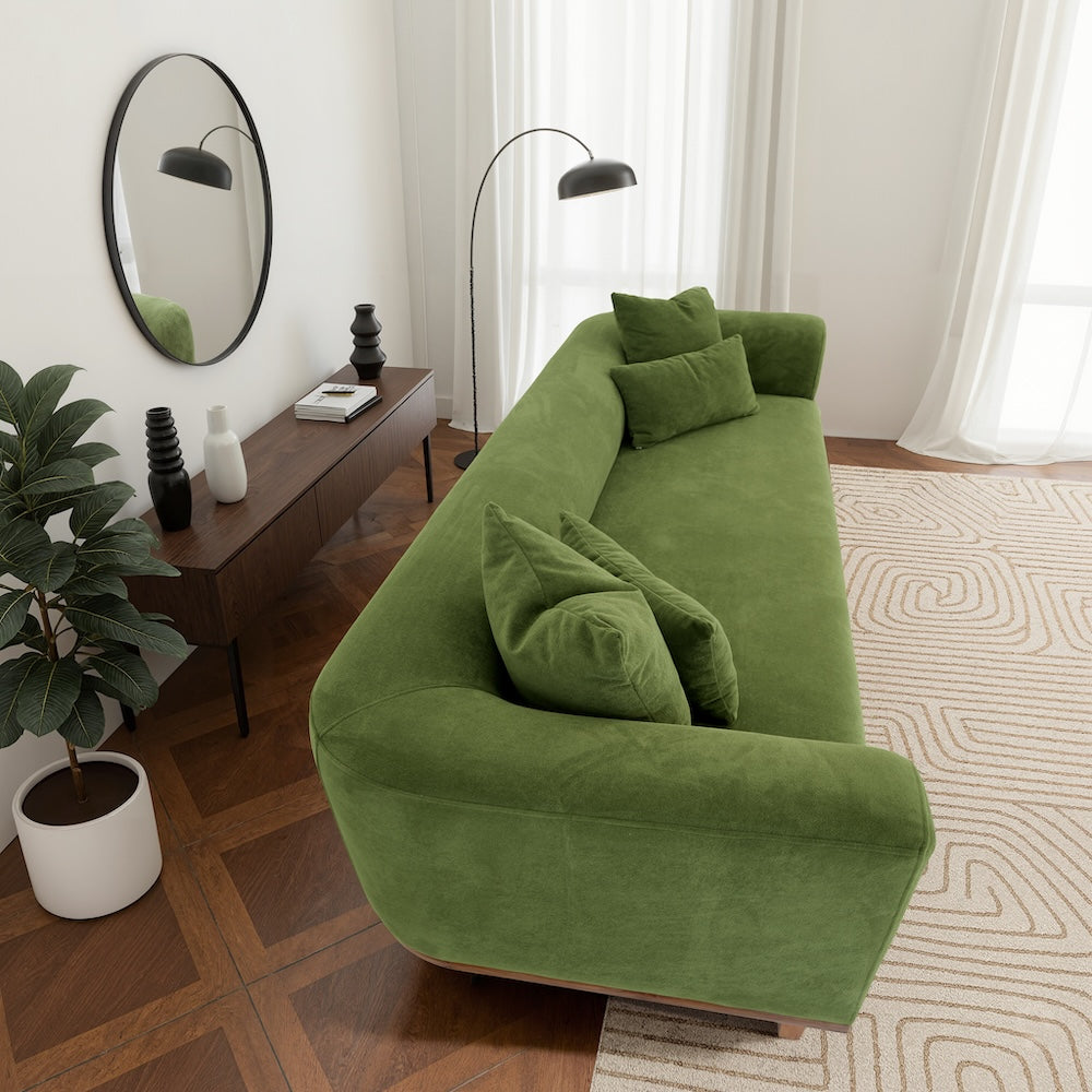 Tampa Green Velvet Sofa