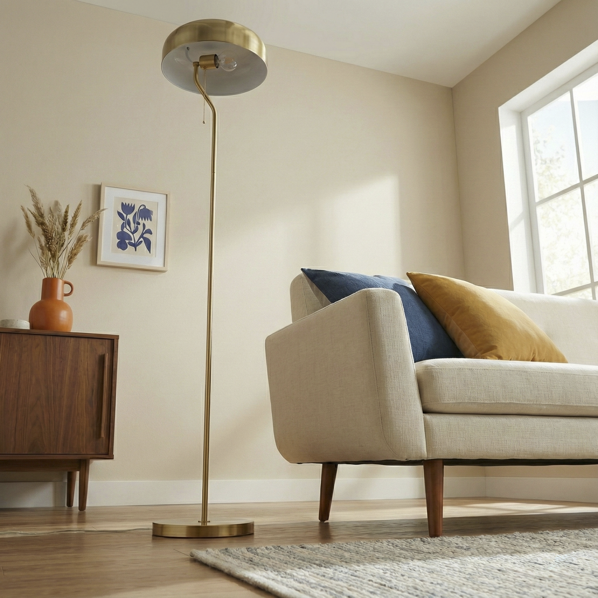 Tango Floor Lamp - Gold outer + White inner