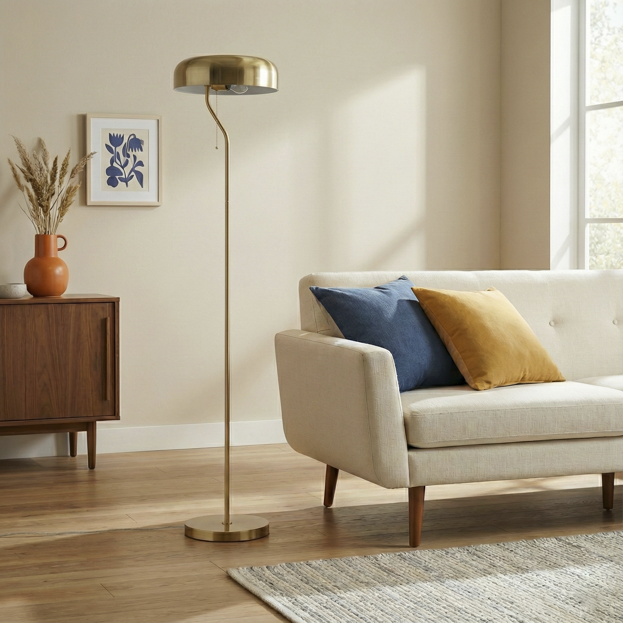Tango Floor Lamp - Gold outer + White inner