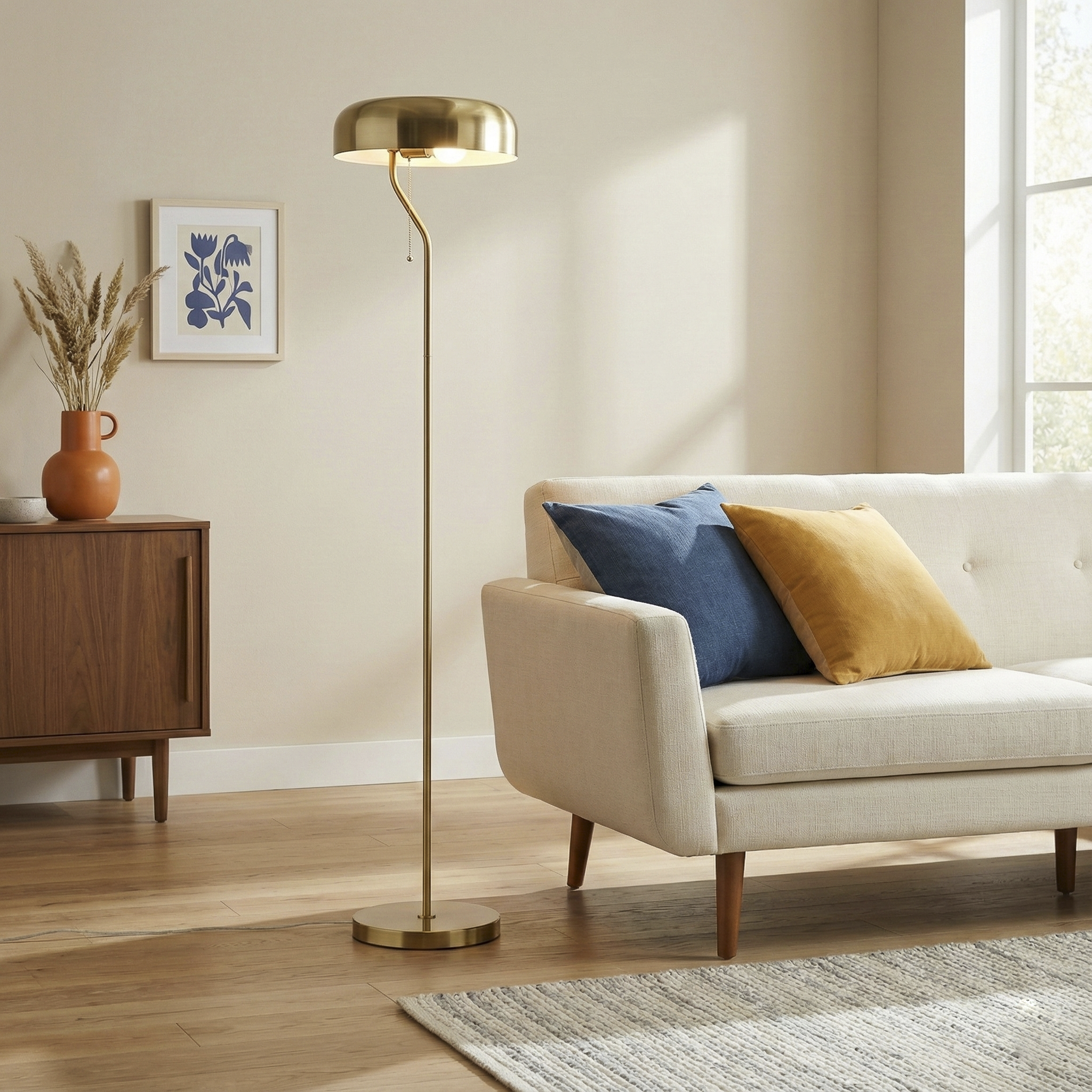 Tango Floor Lamp - Gold outer + White inner