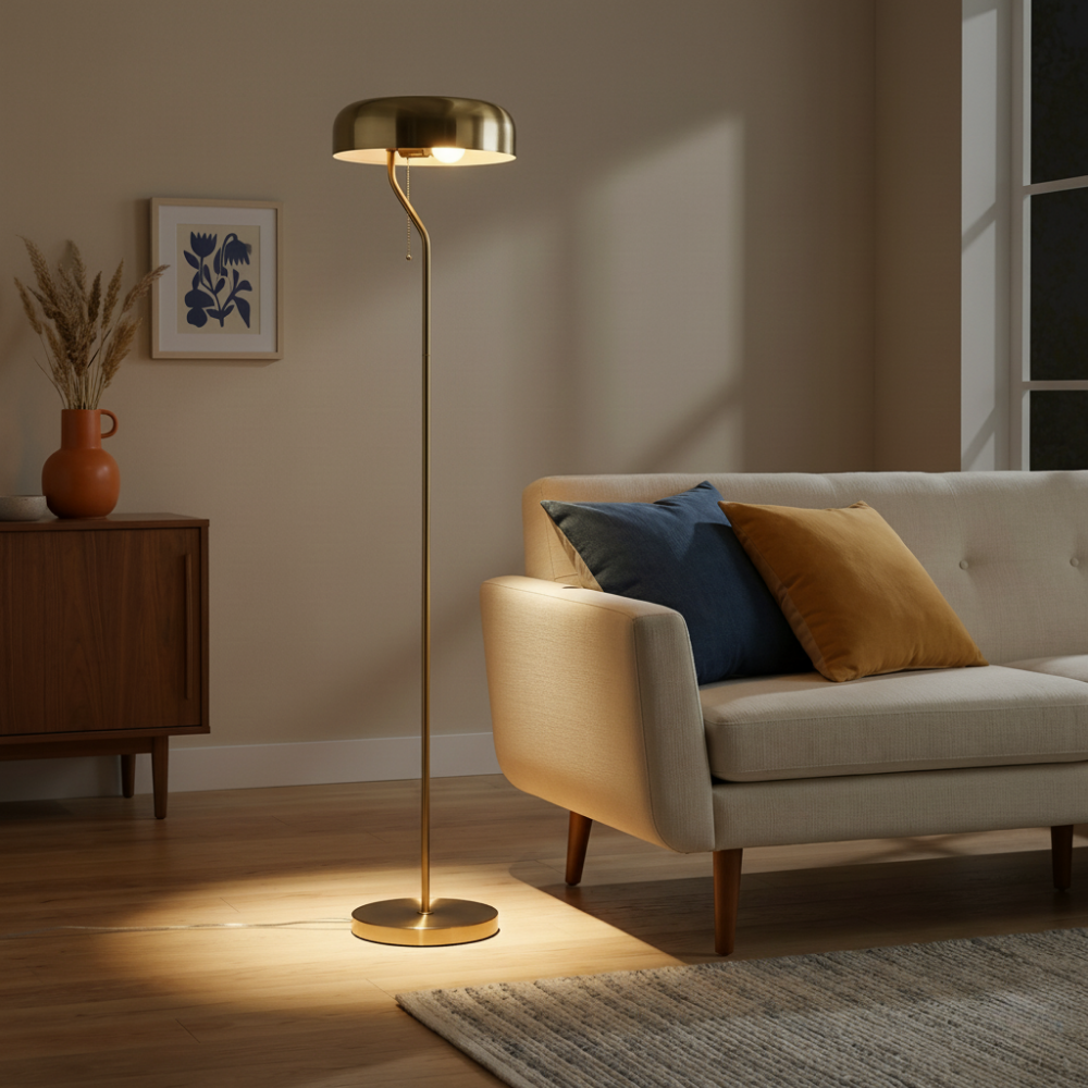 Tango Floor Lamp - Gold outer + White inner