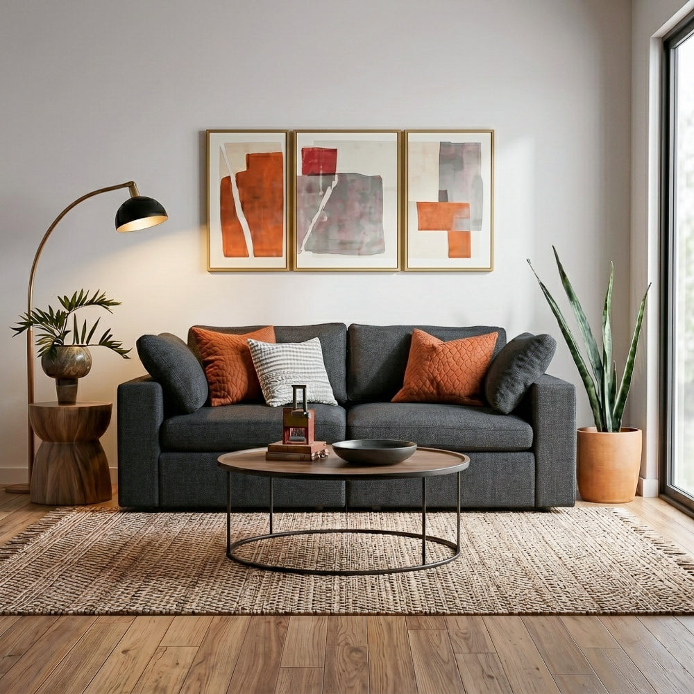 Texas Modern 2-Piece Modular Sofa - Dark Gray