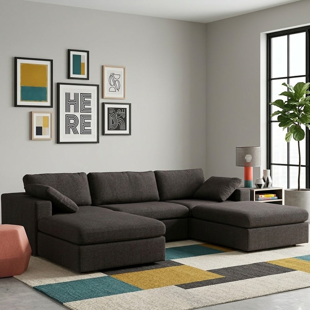 Texas Modern 5-Piece Modular Sofa - Dark Gray
