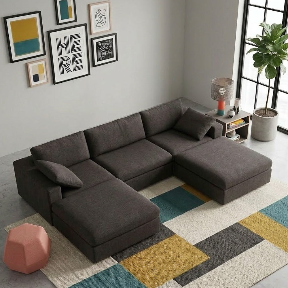 Texas Modern 5-Piece Modular Sofa - Dark Gray