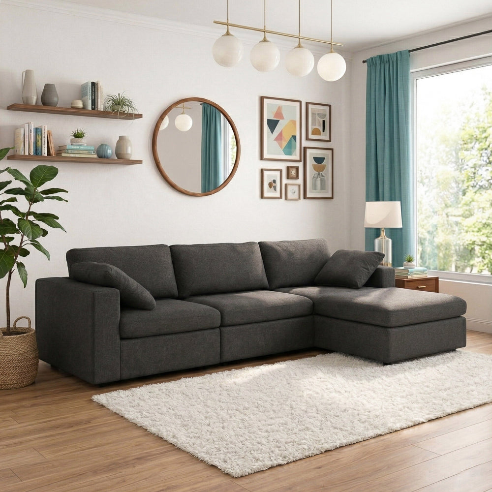 Texas Modern 4-Piece Modular Sofa - Dark Gray