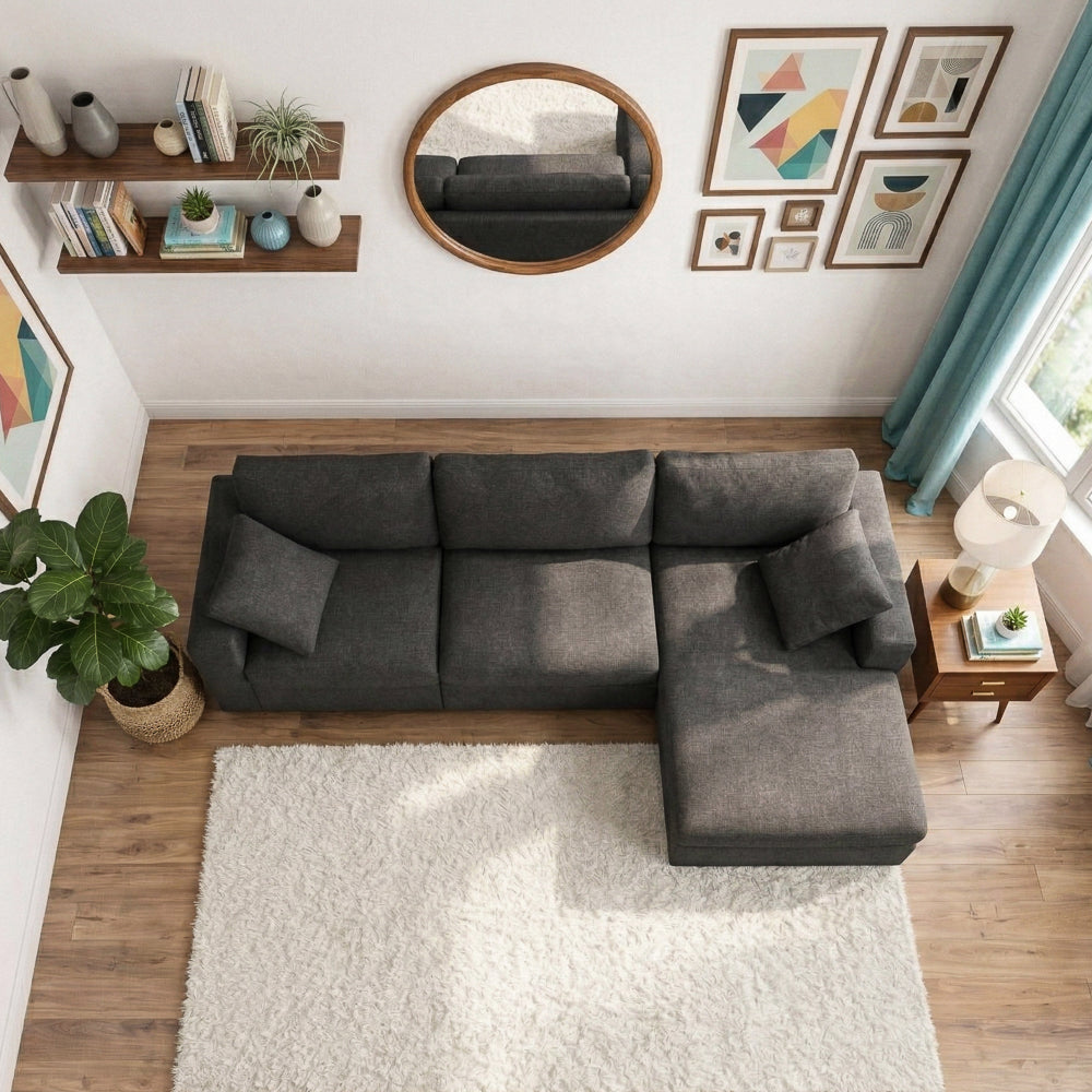 Texas Modern 4-Piece Modular Sofa - Dark Gray