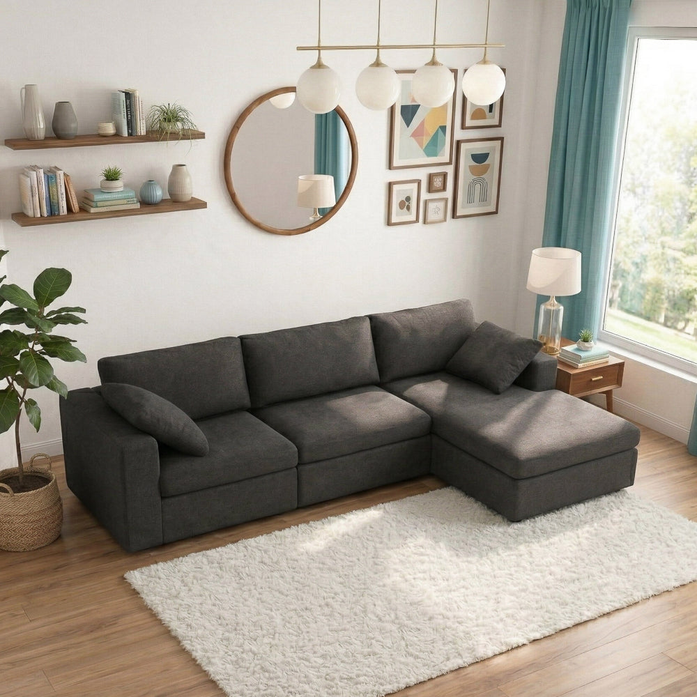Texas Modern 4-Piece Modular Sofa - Dark Gray