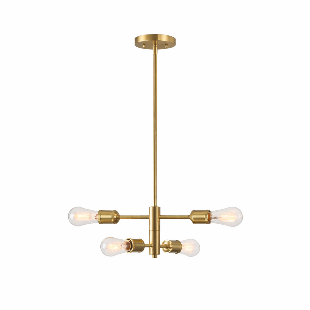 Trellis Four Lights Modern Gold Chandelier