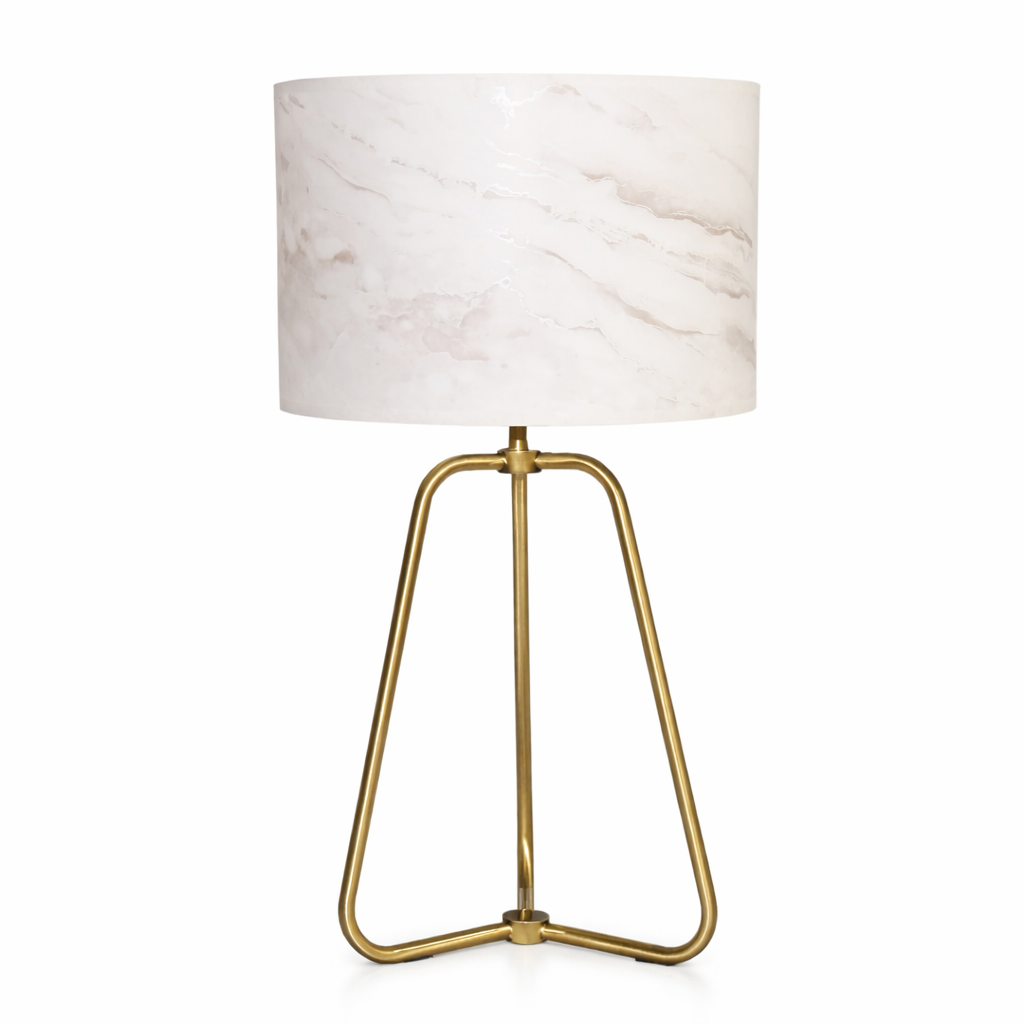 Triton Marble Lampshade Table Lamp - Bronze