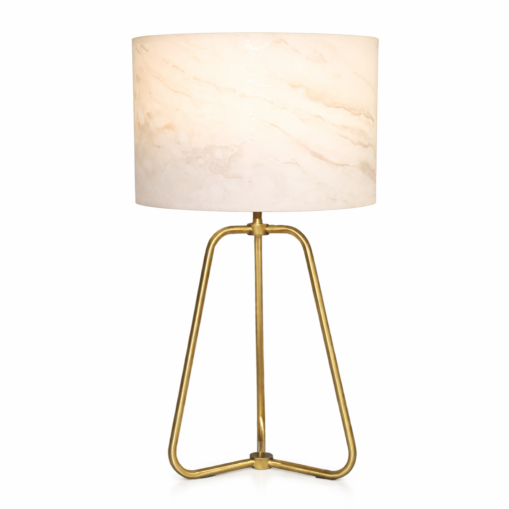 Triton Marble Lampshade Table Lamp - Bronze