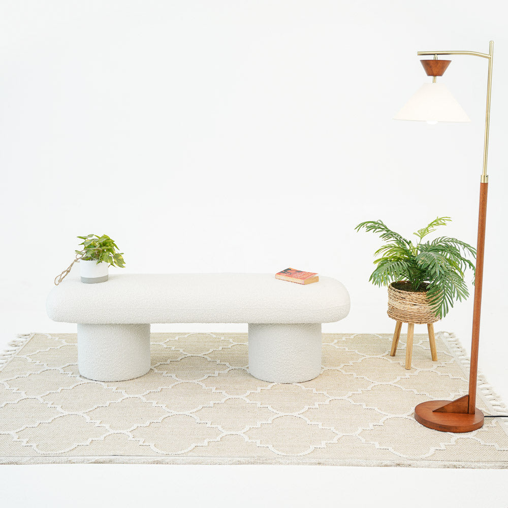 Tulia Bench - Ivory Boucle