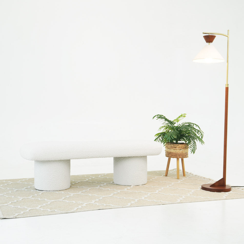 Tulia Bench - Ivory Boucle